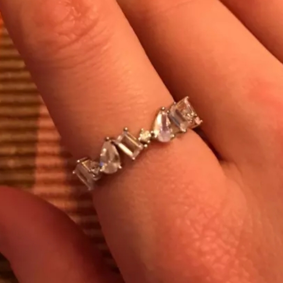 925 Sterling Silver Geometric Shapes Cubic Zirconi - Picture 8 of 9